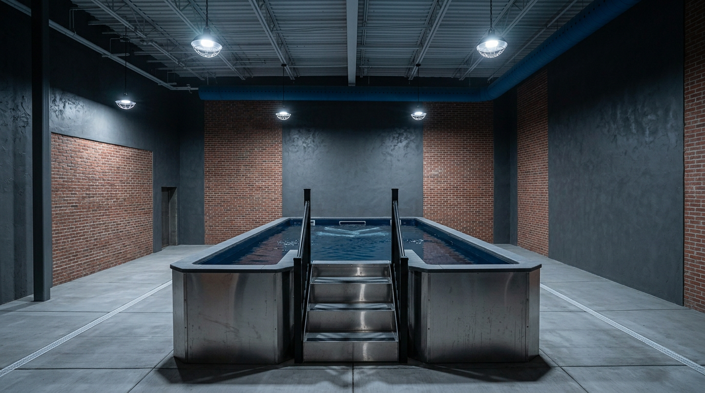 Private resistance swim pool in a converted Pittsburgh warehouse